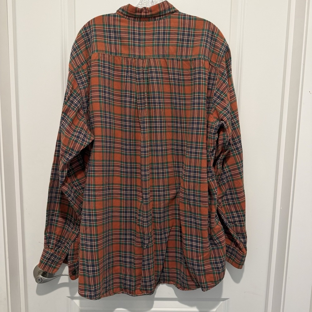 LL Bean Shirt Mens 2XL Tall Plaid Flannel Button Down Long Sleeve Pocket Outdoor